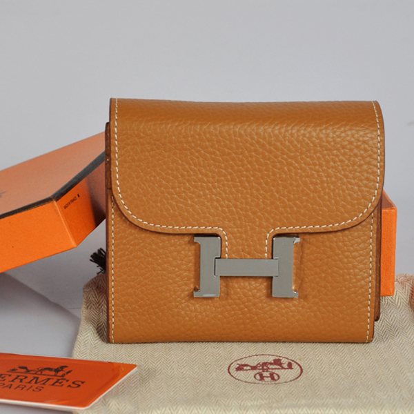 A608 Hermes Costanza pelle Portafoglio clemence a Camel